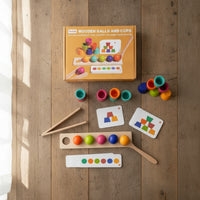 Color Sorting Toy Preschool Color Sorting Board Wooden Toy with Tweezers STEM Sensory for Toddlers, Kindergarten, Playroom