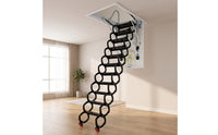 Retractable Attic Staircase Electric Electrically Operated Loft Access Ladder Remote Control Folding Attic Ladder for Homeowners, Duplex