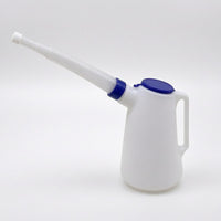 Oil Pouring Jug Screw-on Lid Oil Jug with Spout Auto Fluid Container Side Handle Rigid Molded