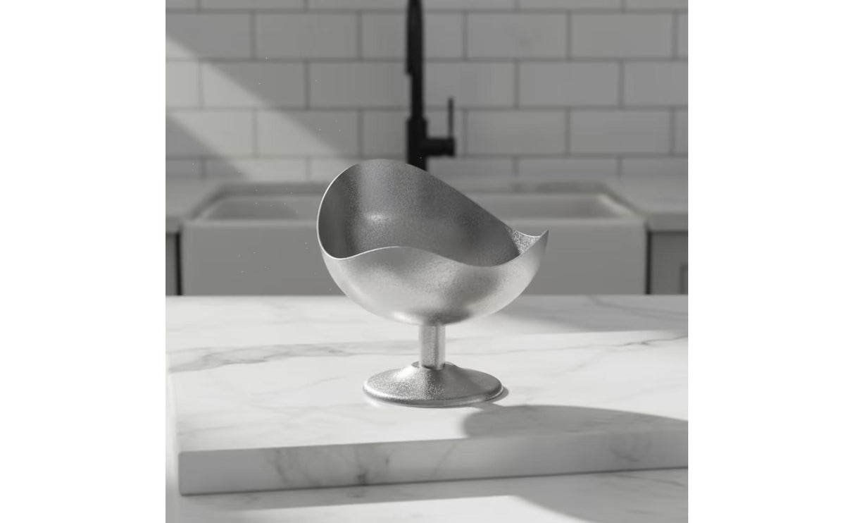 Pedestal Dessert Cup Aged Silver Finish Stainless Steel Dessert Bowl Vintage-Inspired Mousse Cup with Pedestal for Cafe Owners, Afternoon Tea, Parties