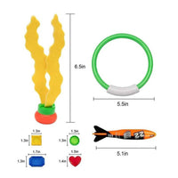 19 Pieces Pool Diving Rings Easy to Easy to See Diving Rings Upright Toy Seaweed for Kids, Beginners