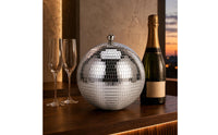 Stainless Steel Disco Ball Ice Container Mosaic Exterior Mirrored Ice Container Top Knob Party Decor Retro Style