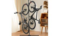 Bike Stand with Adjustable Hooks Space Saving Bike Floor Stand Heavy Duty Cycle Parking Rack for Cyclists