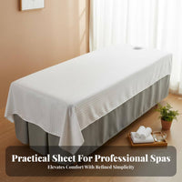 Wrinkle-Resistant Massage Bed Sheet with Face Hole Soft and Comfortable Spa Table Sheet with Breath Hole Breathable for Physical Therapists