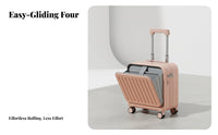 360-Degree Wheels Front-Opening Carry-on Combination Lock Trolley Case Lightweight Wheeled Luggage Airline Approved for Frequent Flyers, Vacationers, Business Professionals, Airport, Vacations, Short Getaway Getaways, Train Journeys
