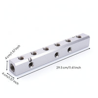 Manifold Block with G 1/2/2 Inlet Aluminum Pneumatic Manifold Block Multi-Port Threaded for Installers, Automation Rigs