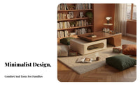 Walnut Color Finish Asymmetrical Leg Coffee Table Modern Minimalist Design Household Furniture Integrated brew station surface Home Furnishing Retro & design for home dwellers, Living Room, Reception Area