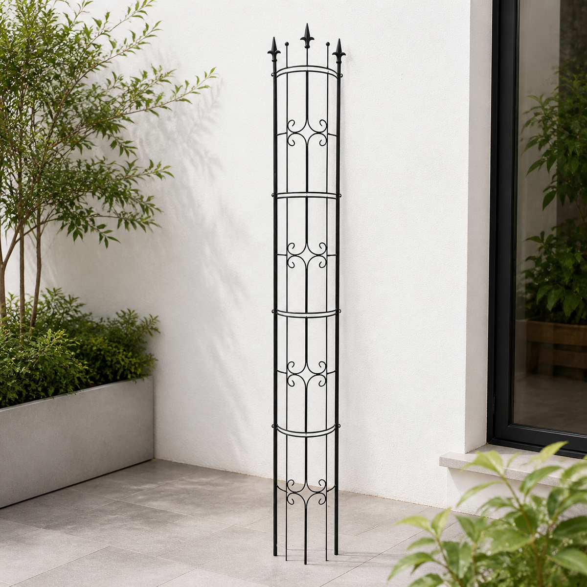 Metal Plant Trellis 65cm, Iron Fence, for Clematis, Climbing Roses, Home Gardening, Outdoor Installation, Easy Assembly
