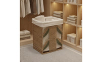 Woven Basket with Lining Rectangular Basket with Removable Liner Multipurpose for Laundry Room, Washroom