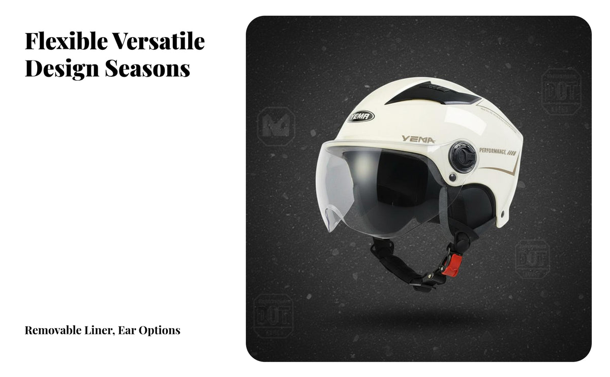 Large Head Circumference Helmet 3C Certified Motorcycle Half Helmet All Season Riding Gear for Men, Street Commuting, Highway Cruising, Outdoor Sports