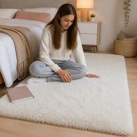 Nordic Style Shaggy Faux Fur Area Rug for Bedroom Living Room