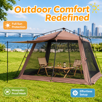 3m x 3m Automatic Setup Beach Tent, Oxford Cloth Canopy Tent Sun Shelter, all-season Outdoor Instant for Beach Outings