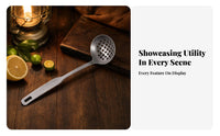 Oval Hanging Hole Perforated Ladle Long Handle Hot Pot Ladle One-Piece Soup Colander Spoon