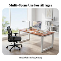Simple Computer Desk Scratch-Resistant Simple Office Desk Wide Tabletop Metal Frame Work Table for Students, Adults, Study Room, Bedroom