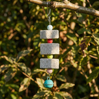 Parrot Gnawing Toy with Cuttlebone for Birds, Hanging Bird Grinder with Beads, Cockatiel Toy for Beak Trimming Health