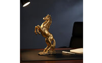 Resin Horse Figurine Rearing Horse Sculpture Tabletop Decor for Art Lovers