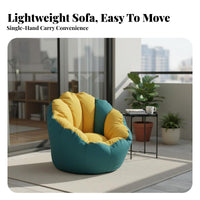 Full Body Comfort High-Back Bean Bag Chair Ergonomic Support Armless Foam Lounger No Rigid Frame Floor Seating Washable Cover for Students Women, Balcony, Bedroom, Living Room, Reading Nook