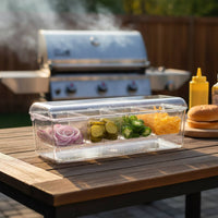 Divided Food Tray with Ice Base Shatterproof Relish Server with Compartments