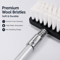 Aluminium Alloy Car Wash Brush 122cm Long Handle Soft Bristle Car Cleaning Brush