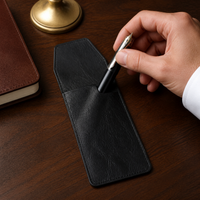 PU Leather Pen Pouch Business Style Multi-Pen Holder for Pens and Stationery