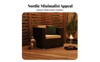7 Pieces Sofa and Armchair Lounge Set Nordic design aesthetic Outdoor Furniture All-Weather Conversation Group for Families, Homeowners, Patio, Balcony, rearyard