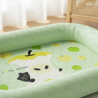 Cooling Pet Bed Cartoon Print Summer Dog Mat Non-Slip Bottom Breathable Cat Bed for Cats