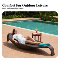 Rattan design foliageShaped Chaise Weather Resistant Outdoor Furniture Thick padding Sun Lounger Ergonomic Shape for Hotel Owners, Homeowners, Adults, pool area, lodge, Garden, Sunbathing