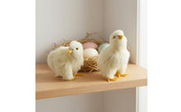 2 Pieces Downy Chick Figurine Soft Toy Chick Realistic Bird Model Models Detailed for Tabletop