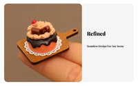 Dollhouse Cake Display Realistic Detail Miniature Dessert Set Detailed Craftsmanship Miniature Bakery Food for Adults, Dioramas, DIY Projects, Kitchen