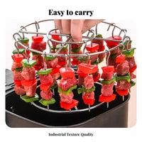 Detachable Design Round Air Fryer Skewer Rack High-Temperature Resistant Vertical Skewer Stand Long-Lasting for Party Hosts, BBQ