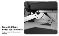 Adjustable Weight Bench Space Saving Foldable Exercise Bench Padded Cushion Fitness Equipment for Home Gym