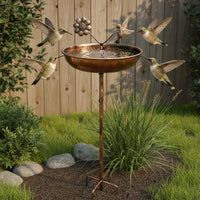 Feathered Bath Weatherproof Garden Bird Feeder Bowl Rustproof Outdoor Decor for Backyard