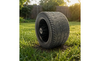 7-Inch Rubber Wheel 168 Mm Diameter Treaded Wheel Heavy Duty Outdoor Gear Wear Resistant for Camping, Lawn, Barbecue