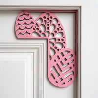 Easter Door Corner Decoration Colorful Wooden Bunny Corner Ornament Vivid Design Bunny Door Frame Topper for Families, Parents, Entryway, Living Room