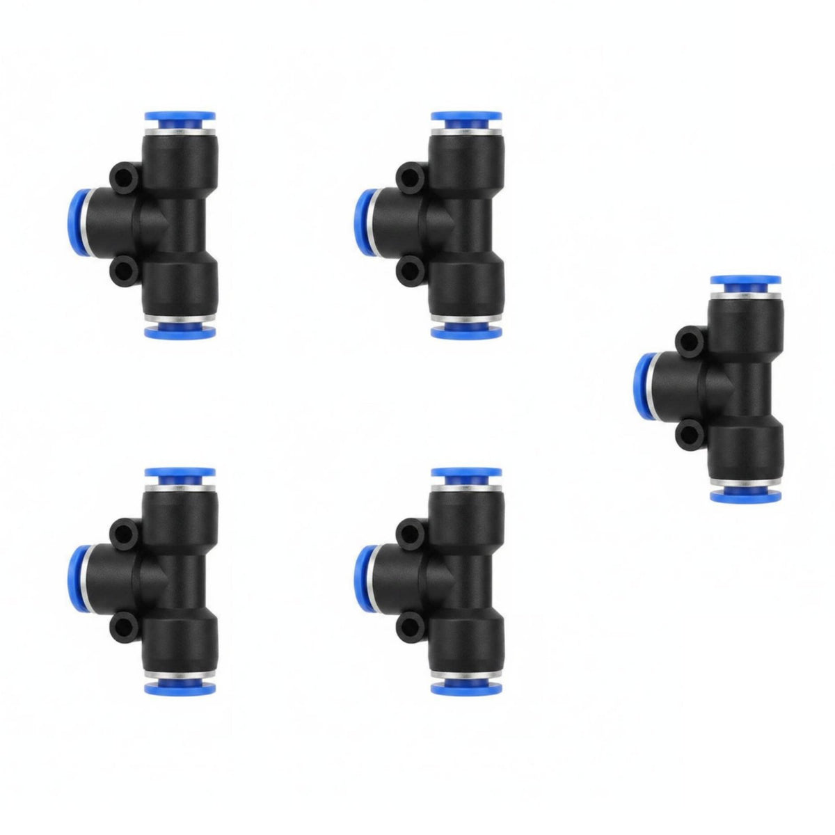 Pushinsert Tee Connector High Pressure Pneumatic T Connector Airtight Push to Connect Tee
