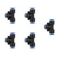 Pushinsert Tee Connector High Pressure Pneumatic T Connector Airtight Push to Connect Tee