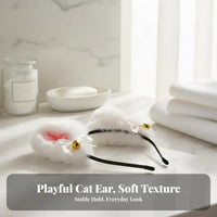 Fuzzy Cat Ear Headband Cute Furry Cat Ears Headband Furry Feline Ears for Women, Live Streamers, Costume Parties, Photoshoots