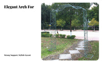 Distressed Finish Wedding Arch Freestanding Design Metal Garden Arch Weatherproof Wrought Iron Archway Heavy-Duty for Gardeners, DIY Enthusiasts, Homeowners, Backyard, Patio, Pathway, Party Venue