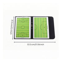 Field Layout Football Board Faux Leather Foldable Football Board Pen Loop Double-Sided Coaching Clipboard for Coaches