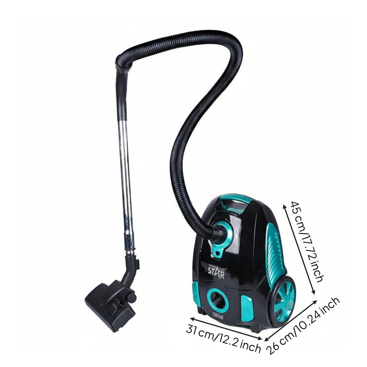 Telescopic Wand Bagged Canister Vacuum 1800 W Canister Vacuum Flexible Hose Home Appliance