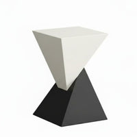 Modern Design Double Pyramid Side Table Geometric Design Household Furniture Minimalist Aesthetic Nightstand Lightweight and Movable for Interior Designers, Apartment Dwellers, Living Room, Bedroom, Lounge Area, Entryway