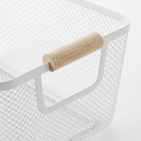 Wire Storage Baskets with Handles, Kitchen Storage Baskets, Black Wire Basket with Handles, Metal Storage Baskets, Pantry Organizer Bins