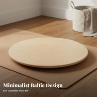 Sturdy Wood Construction Round Wooden Balance Board Versatile Use Wooden Balance Board Unrestricted-Ended Play Circular Wobble Disc Splinter-Splinter-Resistant Polished Surface for Toddlers, Adults, Indoor, Playroom, Outdoor
