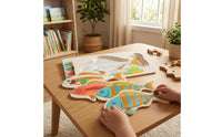 Fish Bone Puzzle Educational Layered Puzzle Hand-Eye Coordination Toy for Toddlers, Preschool, Homeschool