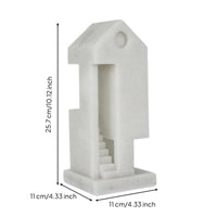 Architectural Sculpture Modern Abstract Sculpture Flat White Tabletop Decor for Aesthetic Minimalism Fans