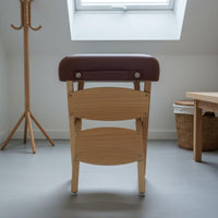 Foldable Design Folding Massage Stool High-Density Padding Portable Therapist Stool Folds Flat Beech Wood Massage Seat Compact for Beauticians, Physiotherapists, Beauty Salon, Spa, Mobile Treatment