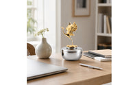 Jar with   Figurine Silver-Toned Jar with Lid Decorative Canister for Living Room