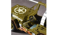 Iron Army Car Ornament Handmade Retro 4x4 Vehicle Sculpture for Man Cave