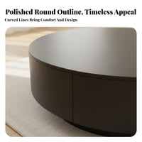2 Pieces Round Nesting Table Set Light Luxury aesthetic Nesting Drum Tables Sintered Sta Top Household Furniture for Apartment Dwellers, Office, Bedroom