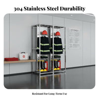 Firefighter Gear Rack Heavy Duty Stainless Steel Turnout Gear Rack Fire Station Locker for Firefighters, First Responders